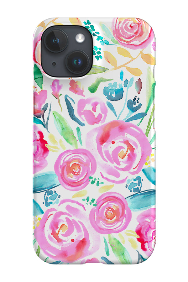 Watercolour Pastel Roses By Ninola Design Phone Case (Pink)