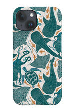 Whale Shark Aqua by Denes Anna Design Phone Case (Blue)