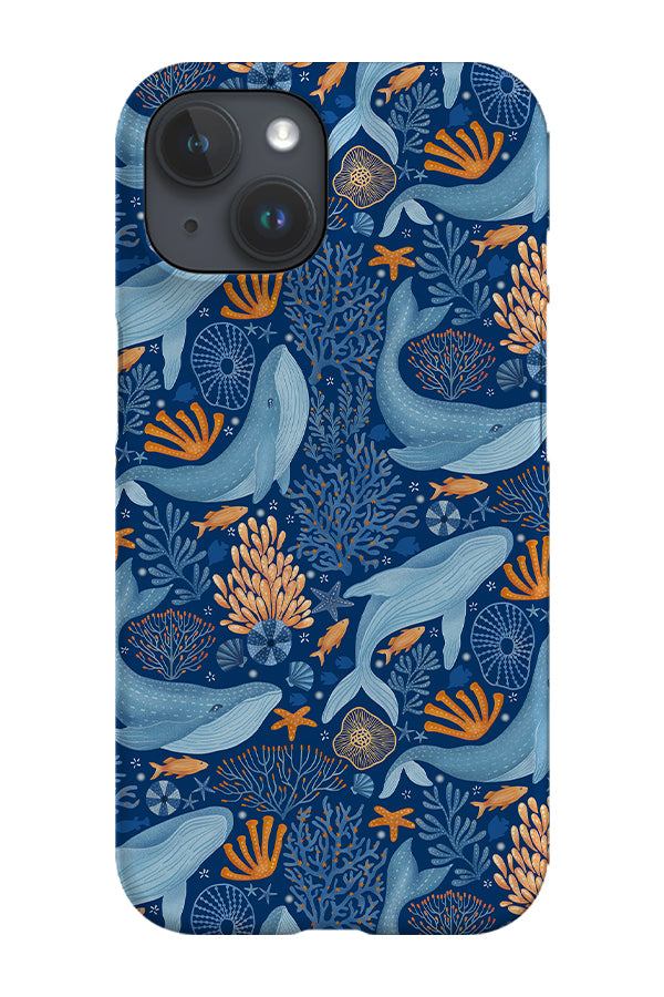 Whales in Enchanted Ocean by Delively Dewi Phone Case (Blue)