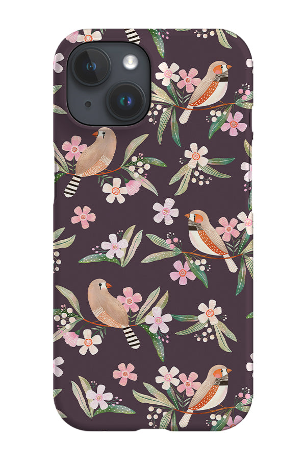 Zebra Finch Blossom by Tati Abaure Phone Case (Grey) | Harper & Blake