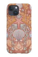 Deep Sea Damask By Rebecca Elfast Phone Case (Red)