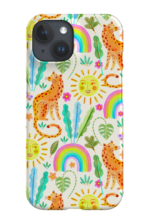 Cheetah Rainbow Jungle By Rebecca Elfast Phone Case (Beige) | Harper & Blake
