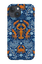 Crustacea Mosaic by Delively Dewi Phone Case (Blue)