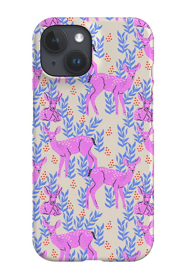 Deer in the Electric Forest by Tara Reed Phone Case (Pink)