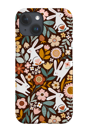 Floral Rabbits By Mirabelle Print Phone Case (Dark) | Harper & Blake