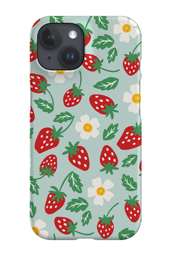 Strawberry Love by Helen Bowler Phone Case (Green)