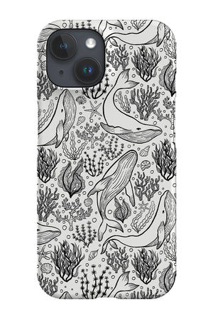 Humpback Whale Line Art by Delively Dewi Phone Case (White) | Harper & Blake