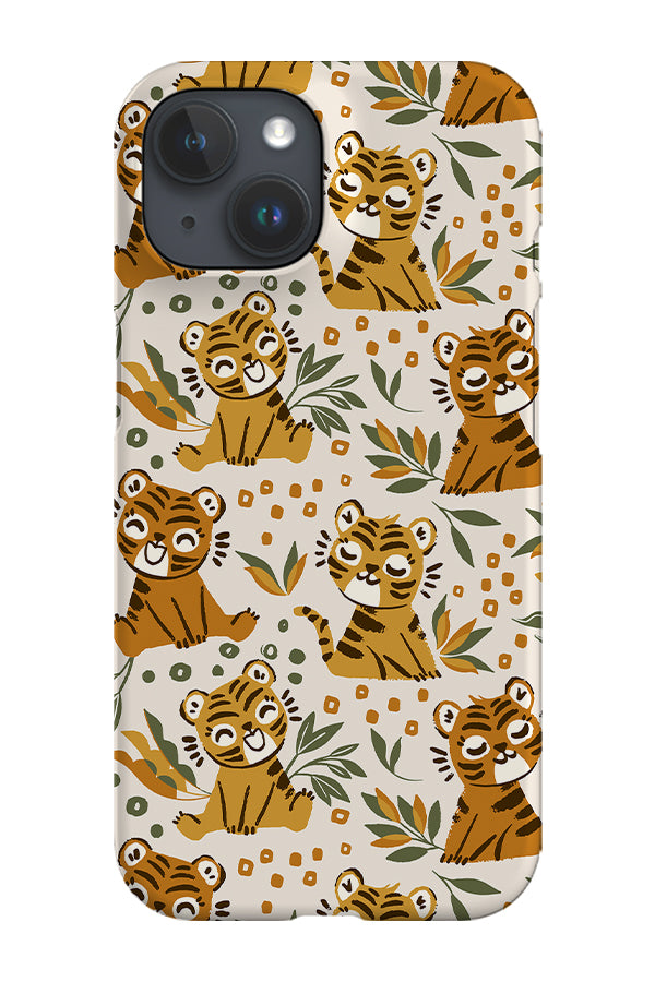 Joyful Tigers by Vivian Yiwing Phone Case (Beige) | Harper & Blake