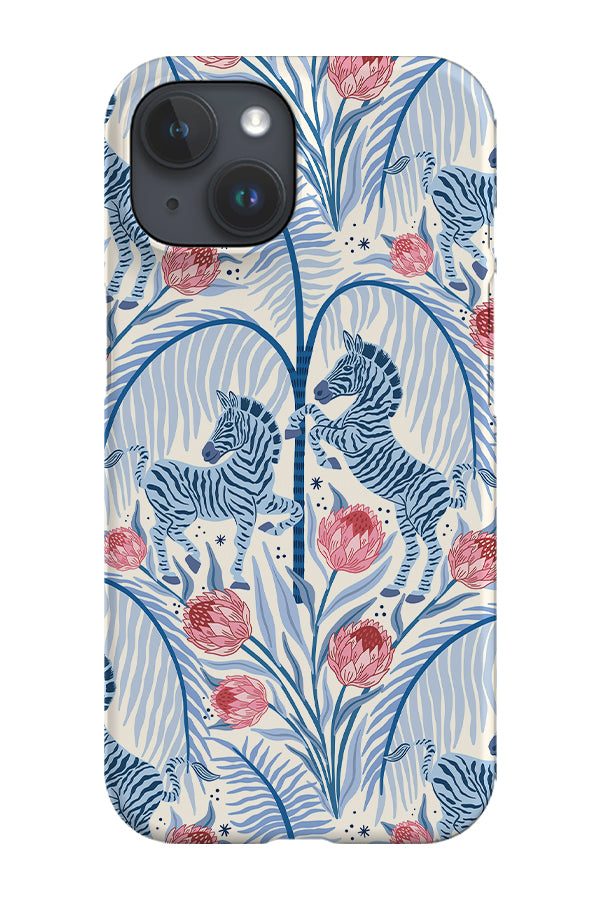 Zebra and Protea by Vivian Hasenclever Phone Case (Blue)