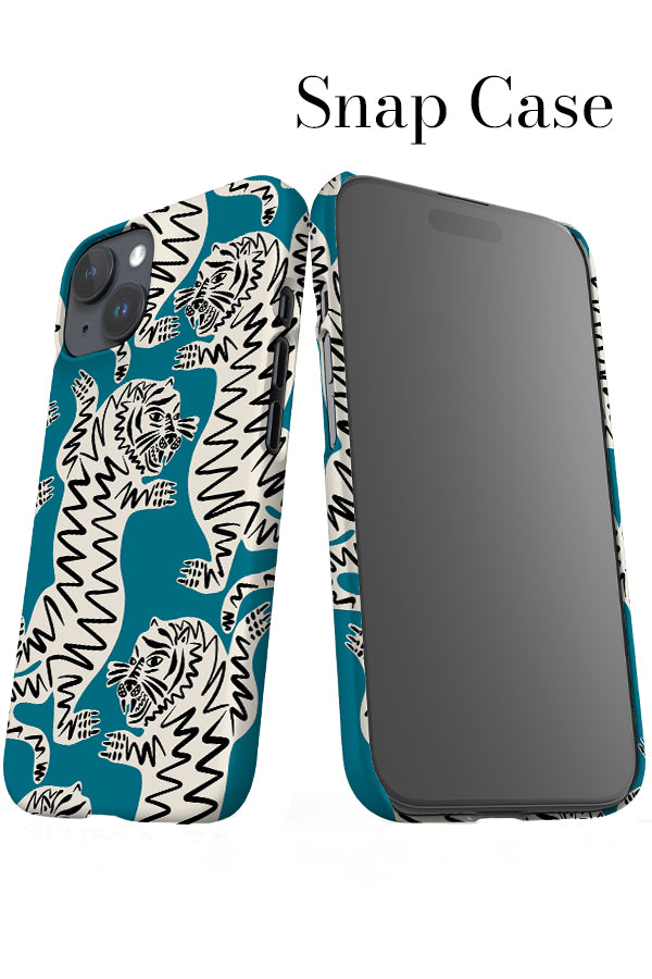 Abstract Tiger iPhone Snap Phone Case (Beige Blue) | Harper & Blake