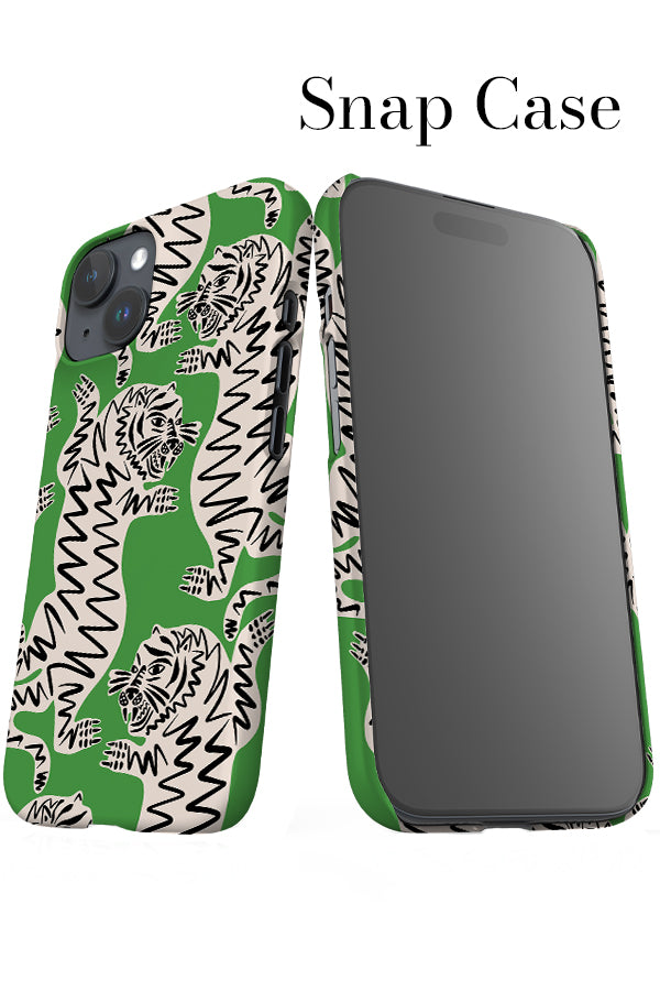Abstract Tiger iPhone Snap Phone Case (Green) | Harper & Blake
