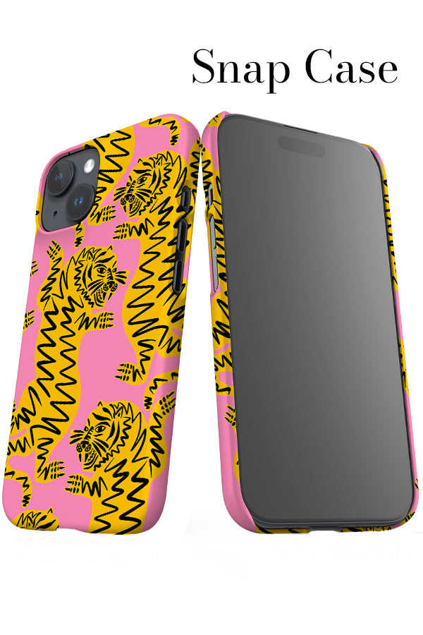 Abstract Tiger iPhone Snap Phone Case (Pink & Yellow) | Harper & Blake