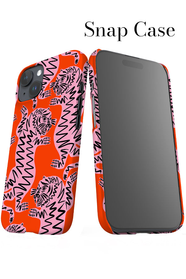 Abstract Tiger iPhone Snap Phone Case (Red & Pink) | Harper & Blake