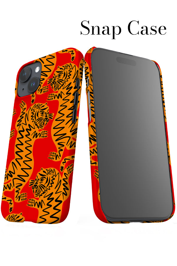 Abstract Tiger iPhone Snap Phone Case (Red & Yellow) | Harper & Blake