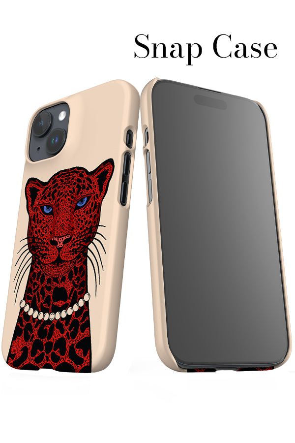 Bold Cheetah iPhone Snap Phone Case (Off-White & Red) | Harper & Blake