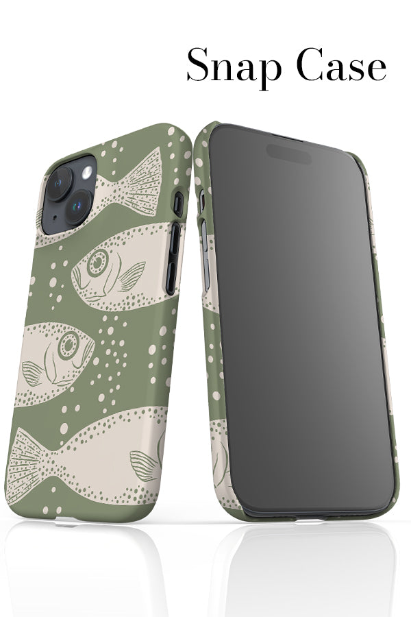 Bold Fish iPhone Phone Case (Linen Moss Green) | Harper & Blake