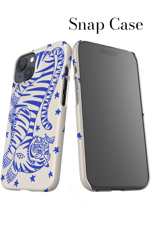 Bold Tiger iPhone Snap Phone Case (Electric Blue) | Harper & Blake