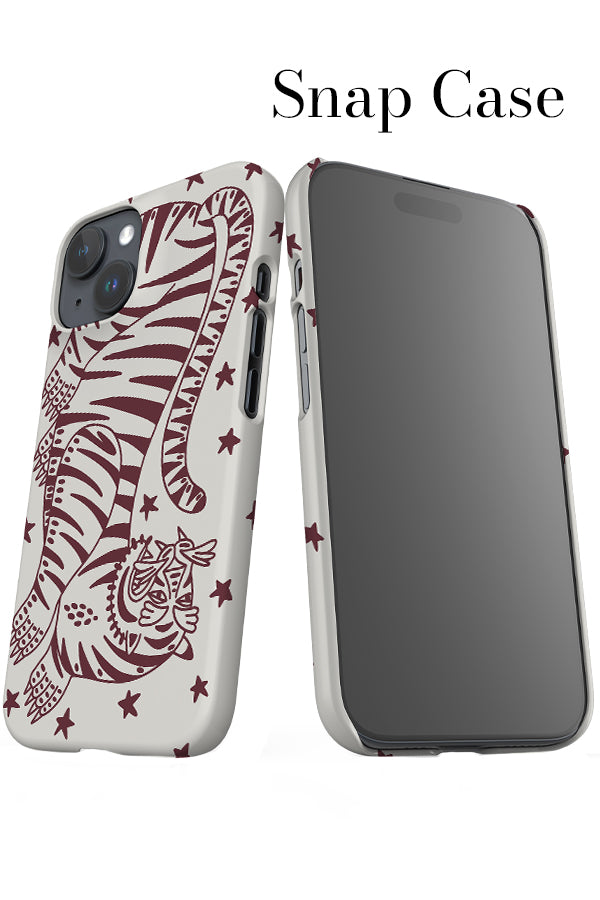 Bold Tiger iPhone Phone Case (Ivory Oxblood) | Harper & Blake