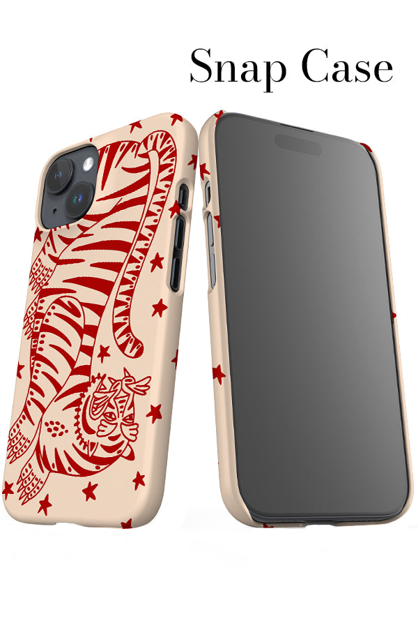 Bold Tiger iPhone Snap Phone Case (Red & Off White) | Harper & Blake