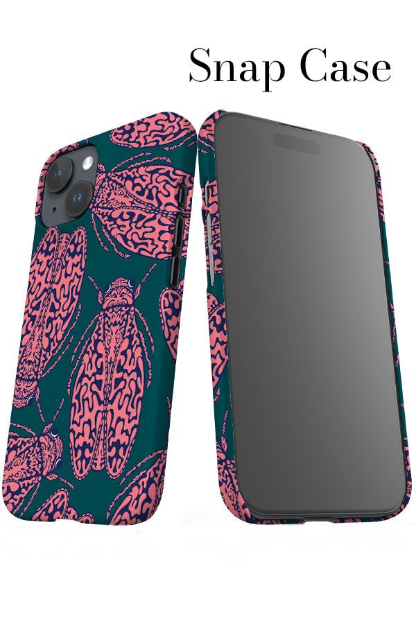 Bug Scatter iPhone Snap Phone Case (Green Pink) | Harper & Blake