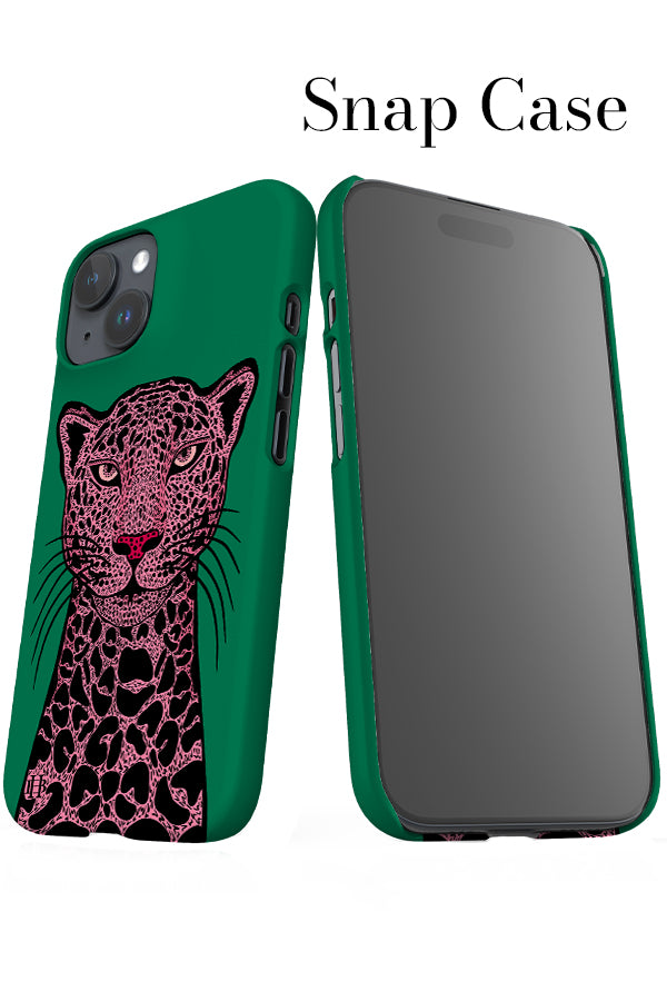 Cheetah iPhone Snap Phone Case (Green Pink) | Harper & Blake