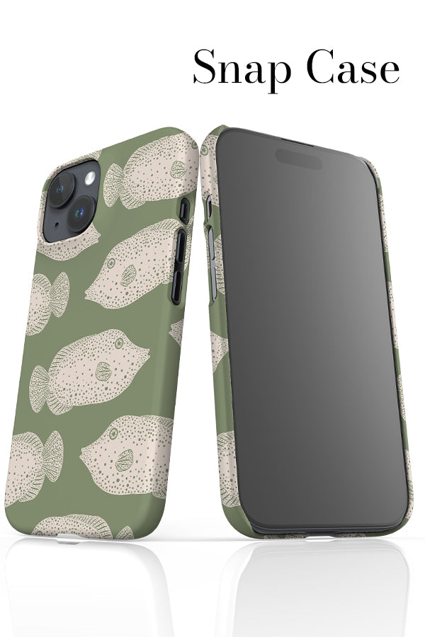 Clown Fish Scatter iPhone Phone Case (Linen Moss Green) | Harper & Blake