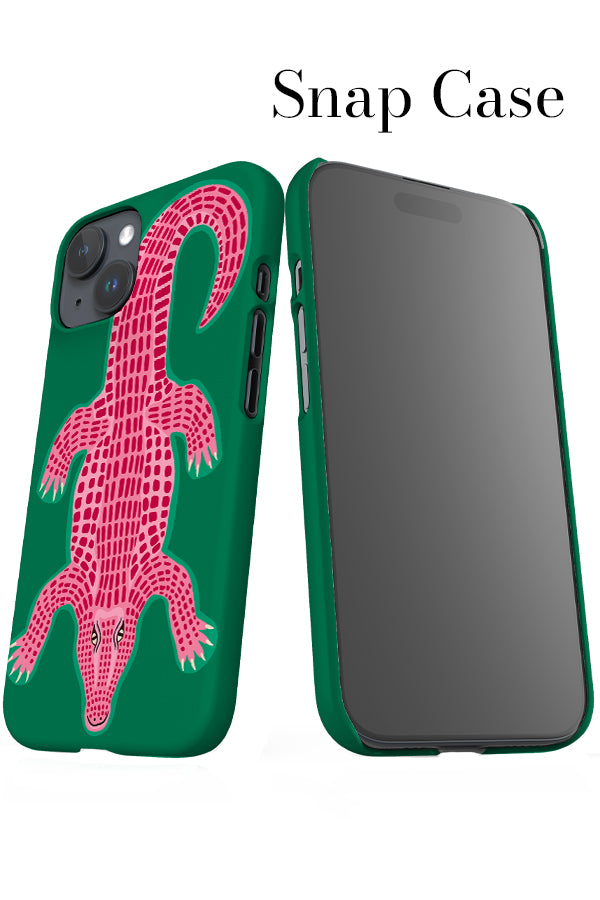 Colourful Crocodile iPhone Snap Phone Case (Green Pink) | Harper & Blake