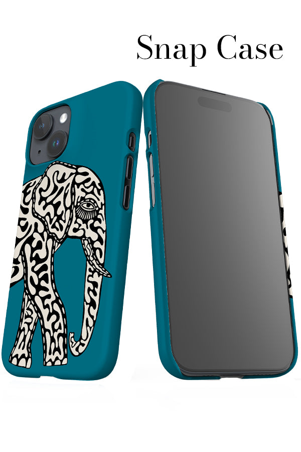 Elephant iPhone Snap Phone Case (Beige Blue) | Harper & Blake
