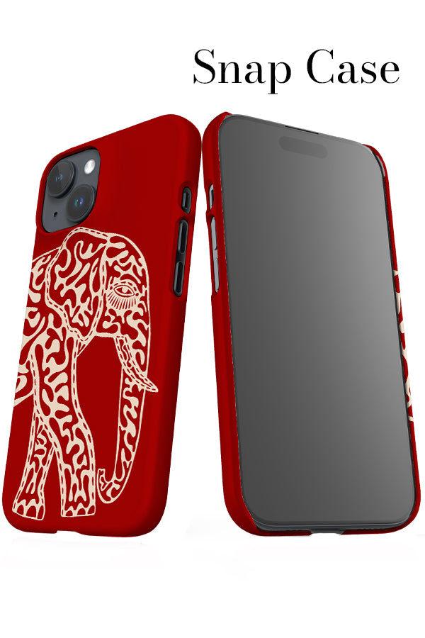 Elephant iPhone Snap Phone Case (Beige Red) | Harper & Blake