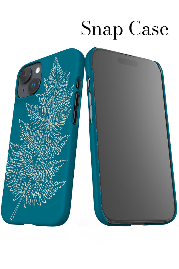Fern Line Drawing iPhone Snap Phone Case (Beige Blue) | Harper & Blake