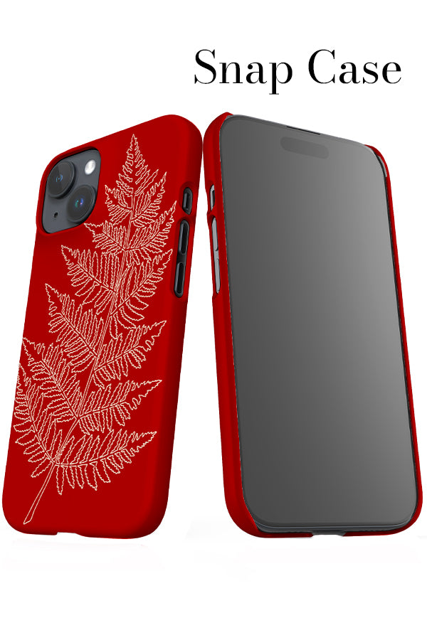Fern Line Drawing Snap iPhone Phone Case (Red) | Harper & Blake