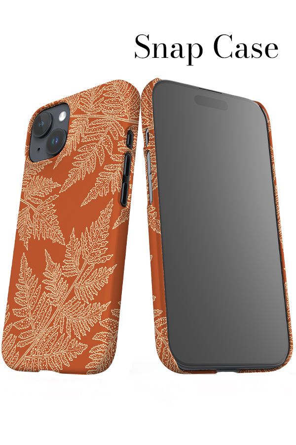 Fern Oversized Scatter iPhone Snap Phone Case (Burnt Orange Beige) | Harper & Blake