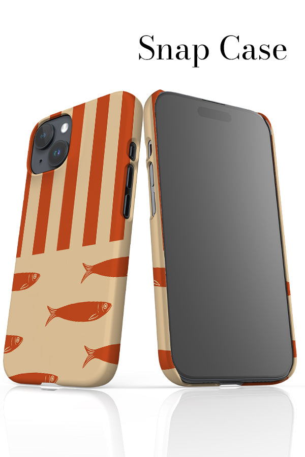 Fish Stripes iPhone Phone Case (Burnt Orange) | Harper & Blake