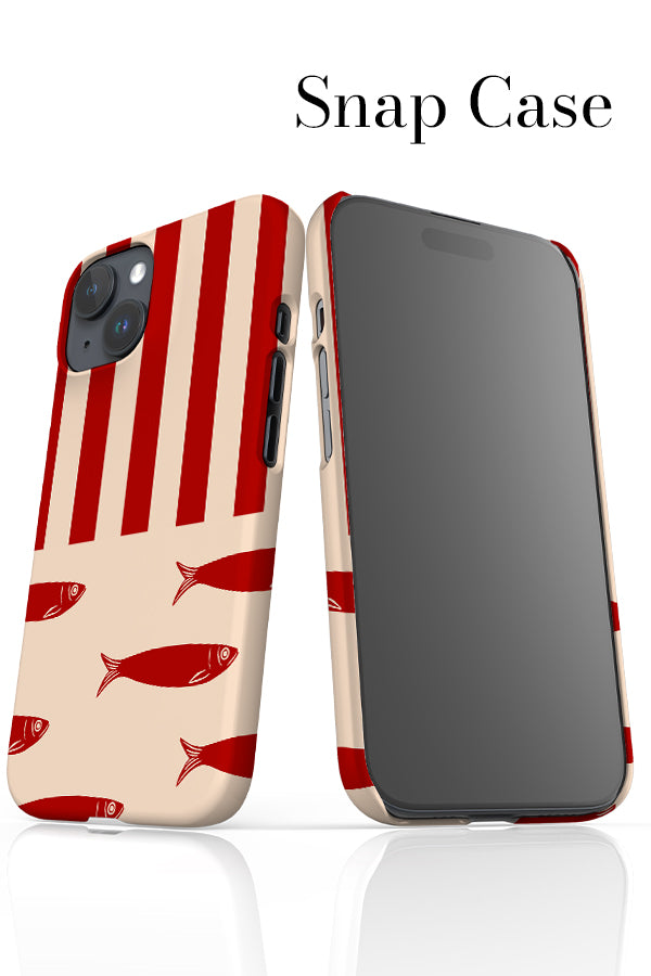Fish Stripes iPhone Phone Case (Red) | Harper & Blake