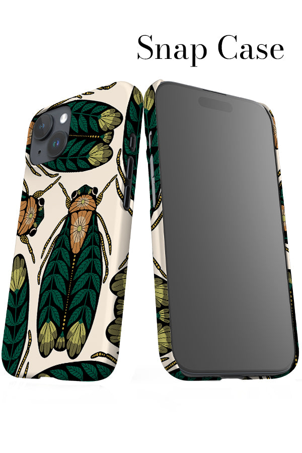 Floral Bug Scatter iPhone Snap Phone Case (Green & Off-White) | Harper & Blake
