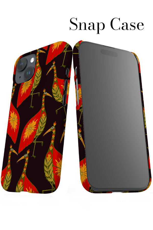 Floral Flamingo Scatter Snap iPhone Phone Case (Black) | Harper & Blake