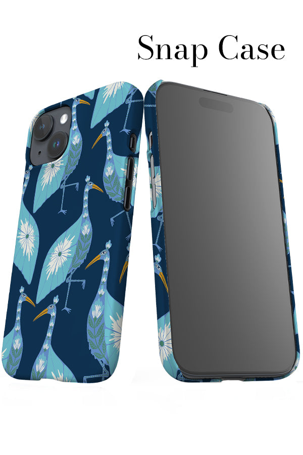 Floral Flamingo Scatter Snap iPhone Phone Case (Navy) | Harper & Blake