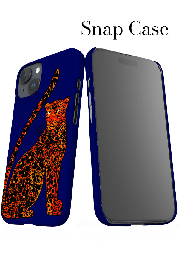 Floral Leopard iPhone Snap Phone Case (Dark Blue) | Harper & Blake