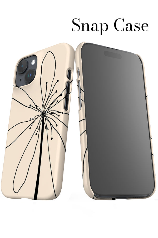 Flower Oversized Placement iPhone Snap Phone Case (Black & White) | Harper & Blake