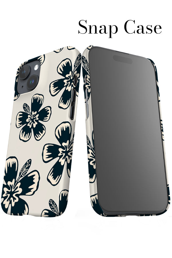 Hibiscus Flower iPhone Snap Phone Case (Beige Black) | Harper & Blake