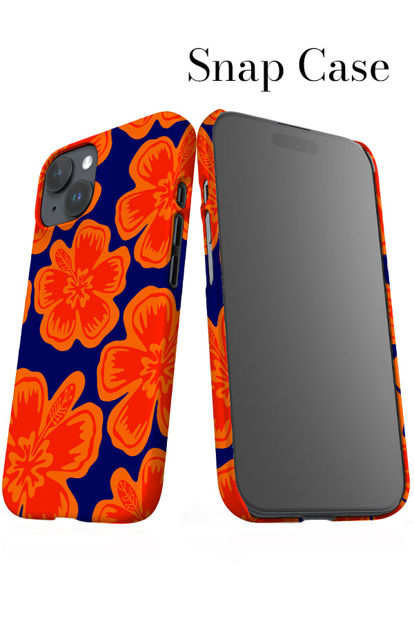 Hibiscus Flower iPhone Snap Phone Case (Dark Blue) | Harper & Blake