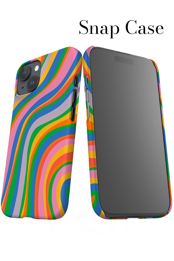 Large Wave iPhone Snap Phone Case (Bright Rainbow) | Harper & Blake