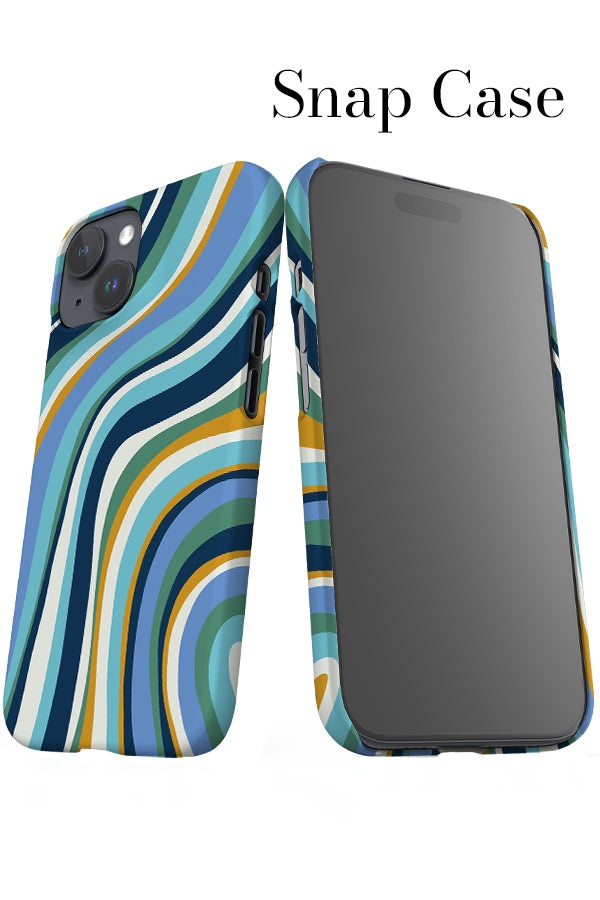 Large Wave iPhone Snap Phone Case (Navy Multi) | Harper & Blake