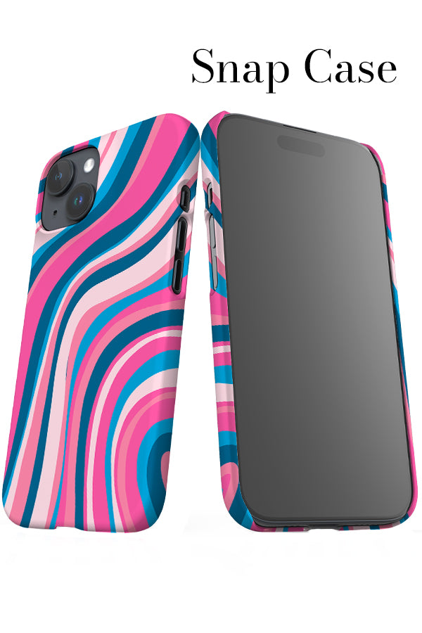 Large Wave iPhone Snap Phone Case (Pink Blue) | Harper & Blake