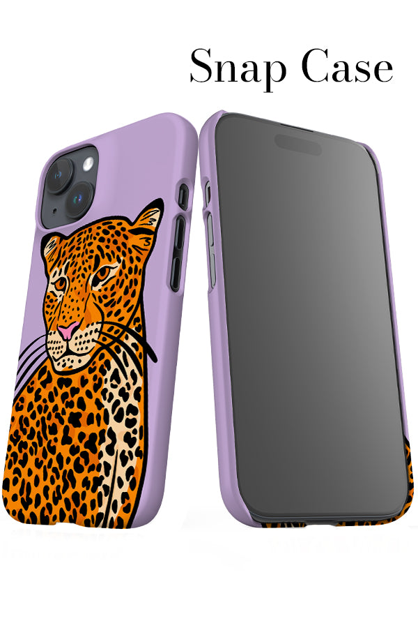 Leopard Up-Close iPhone Snap Phone Case (Lilac) | Harper & Blake