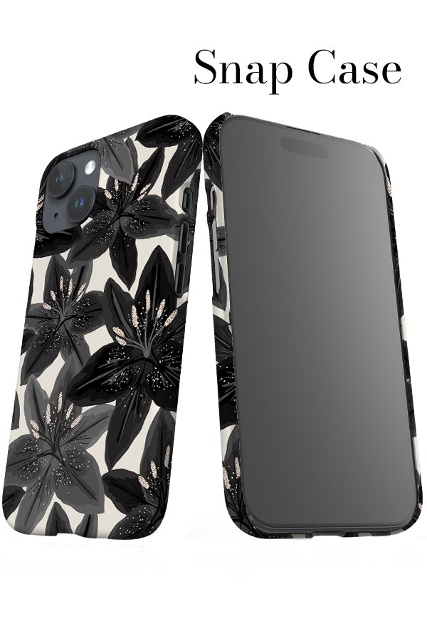 Lily Scatter iPhone Snap Phone Case (Monochrome) | Harper & Blake