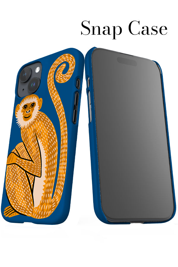 Monkey iPhone Snap Phone Case (Blue & Yellow)