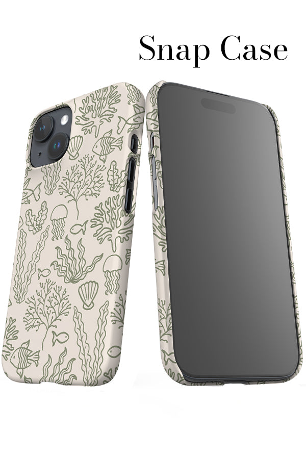 Ocean Coral Reef iPhone Snap Phone Case (Linen Moss Green) | Harper & Blake