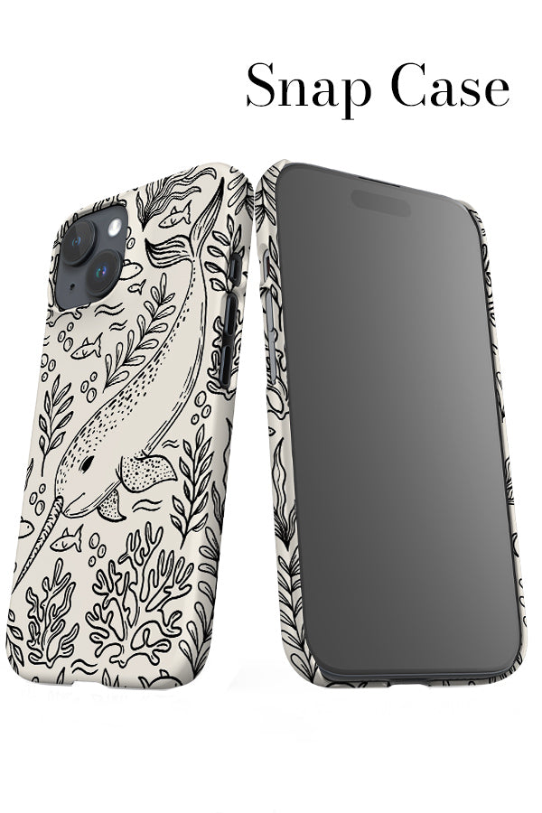 Narwhal iPhone Phone Case (White Black) | Harper & Blake