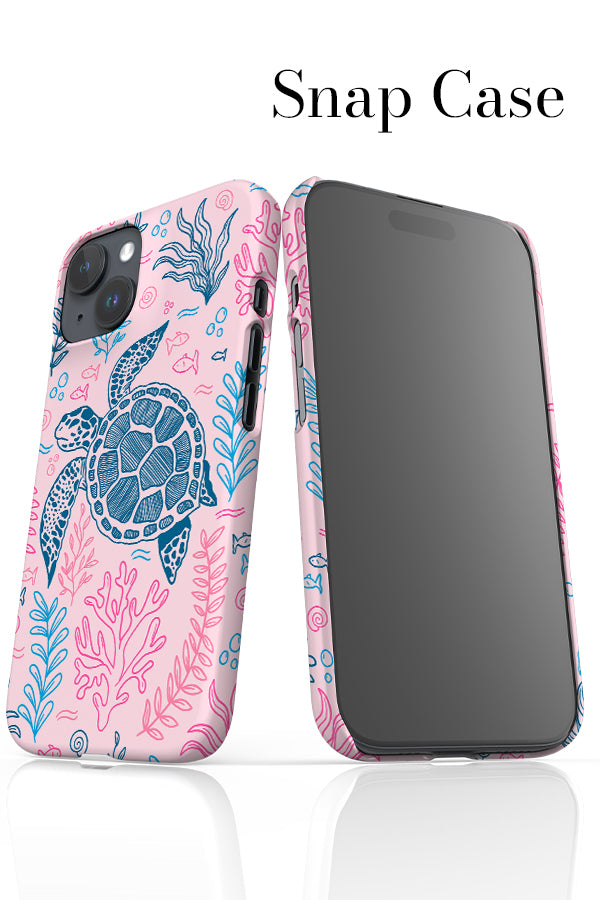Sea Turtle iPhone Phone Case (Pink Blue) | Harper & Blake